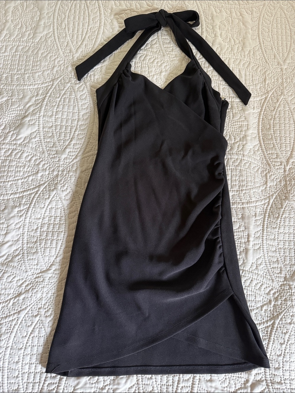Hello Molly Black One-Shoulder Halter Dress